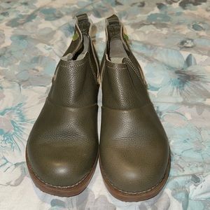 El Naturalista Tricot Olive Leather Ankle Boots Appears to Read Size 37 See Pics